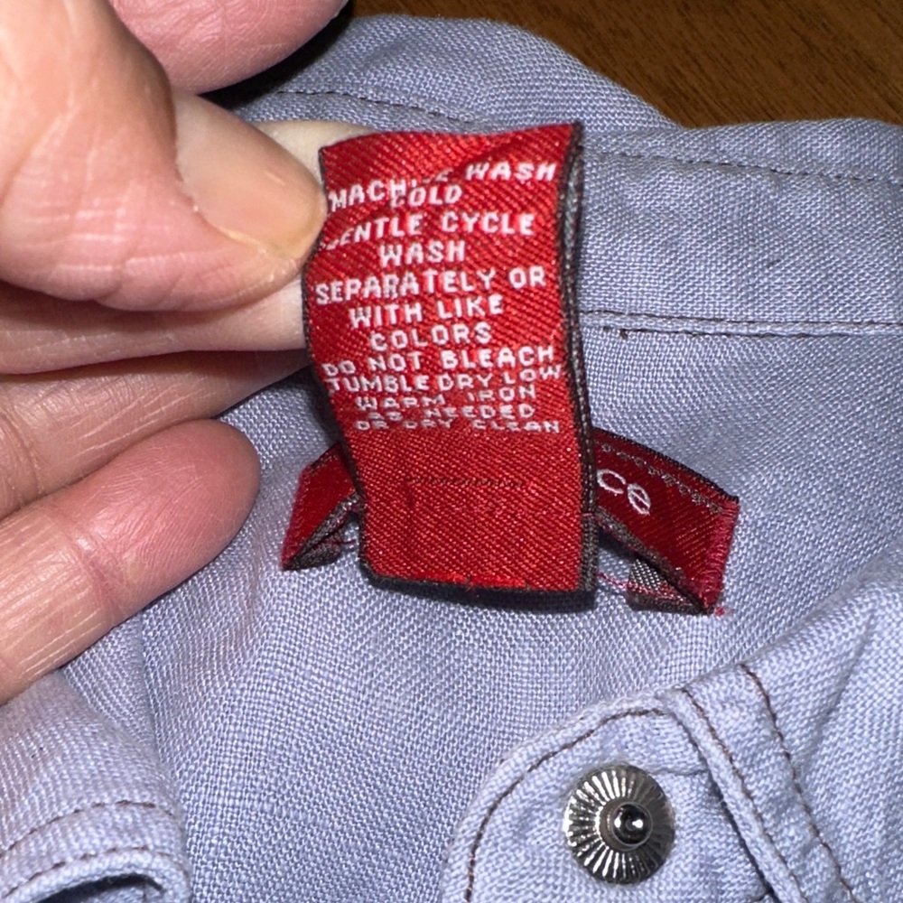 Sundance 100% Linen Snap Button-Up Shirt - Picture 9 of 9